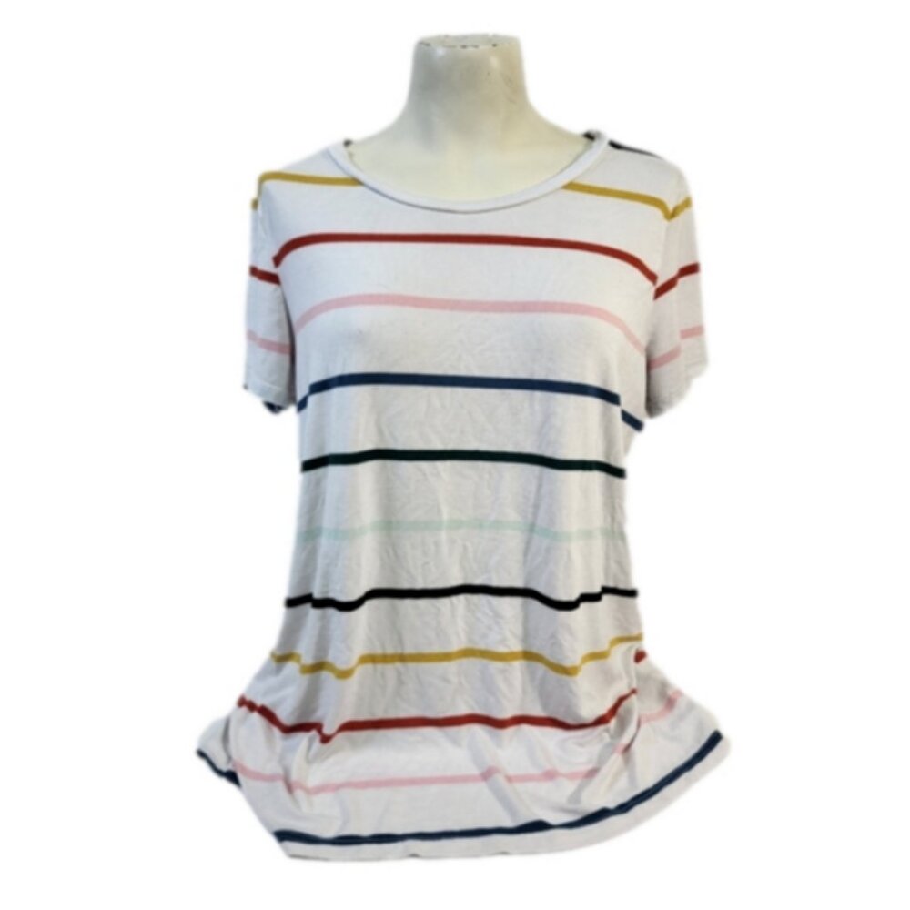 Torrid White with Coloured Stripes Blouse